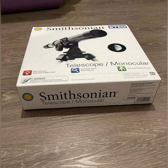 Smithsonian STEM 30x Telescope / Monocular with Aluminum Tabletop Tripod And Cap - Picture 3 of 5